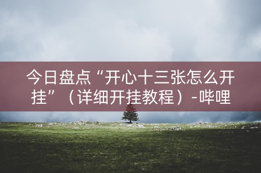 今日盘点“开心十三张怎么开挂”（详细开挂教程）-哔哩哔哩