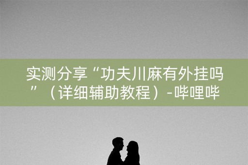 实测分享“功夫川麻有外挂吗”（详细辅助教程）-哔哩哔哩