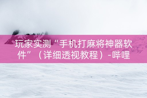 玩家实测“手机打麻将神器软件”（详细透视教程）-哔哩哔哩