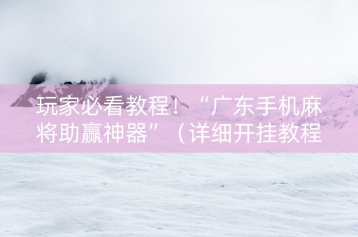 玩家必看教程！“广东手机麻将助赢神器”（详细开挂教程）-哔哩哔哩