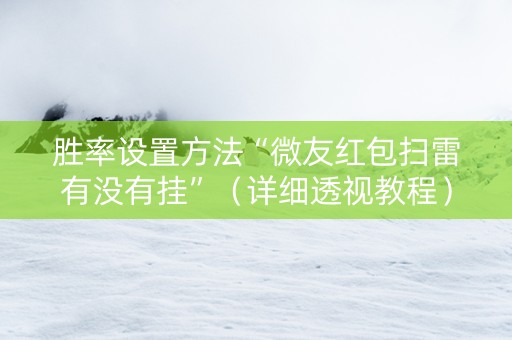 胜率设置方法“微友红包扫雷有没有挂”（详细透视教程）-哔哩哔哩