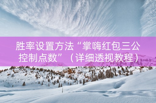 胜率设置方法“掌嗨红包三公控制点数”（详细透视教程）-哔哩哔哩