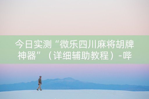 今日实测“微乐四川麻将胡牌神器”（详细辅助教程）-哔哩哔哩