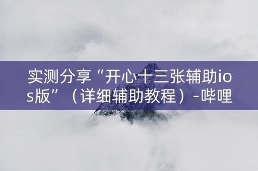 实测分享“开心十三张辅助ios版”（详细辅助教程）-哔哩哔哩