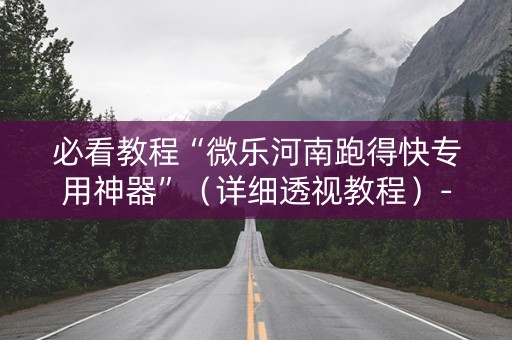 必看教程“微乐河南跑得快专用神器”（详细透视教程）-哔哩哔哩