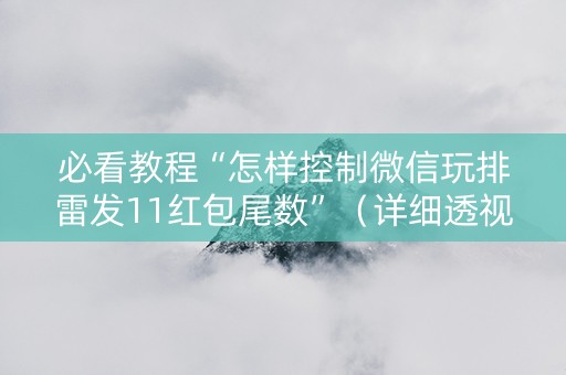 必看教程“怎样控制微信玩排雷发11红包尾数”（详细透视教程）-哔哩哔哩