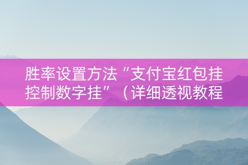 胜率设置方法“支付宝红包挂控制数字挂”（详细透视教程）-哔哩哔哩
