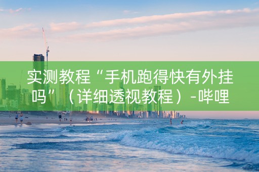 实测教程“手机跑得快有外挂吗”（详细透视教程）-哔哩哔哩