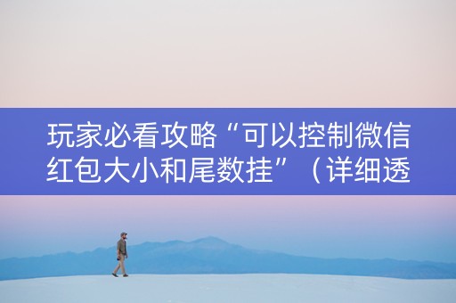 玩家必看攻略“可以控制微信红包大小和尾数挂”（详细透视教程）-哔哩哔哩