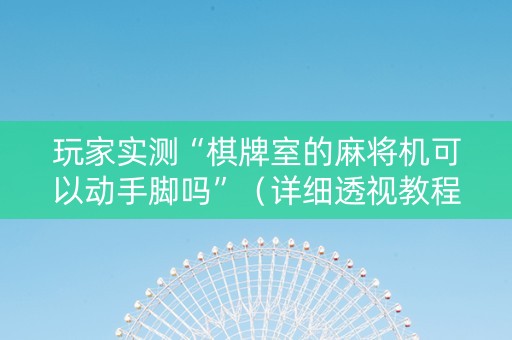 玩家实测“棋牌室的麻将机可以动手脚吗”（详细透视教程）-哔哩哔哩