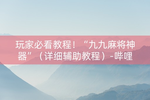 玩家必看教程！“九九麻将神器”（详细辅助教程）-哔哩哔哩