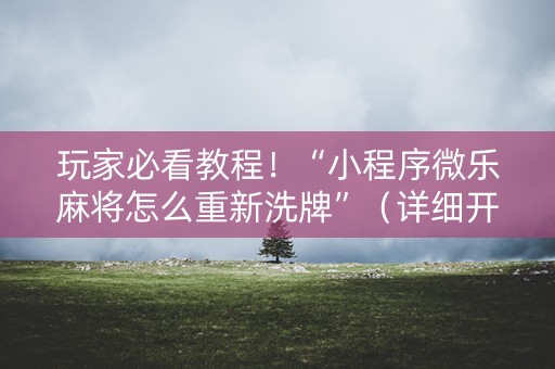 玩家必看教程！“小程序微乐麻将怎么重新洗牌”（详细开挂教程）-哔哩哔哩