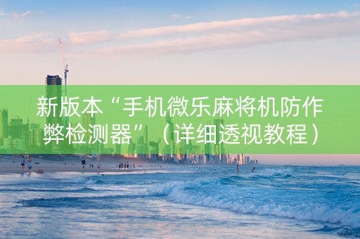 新版本“手机微乐麻将机防作弊检测器”（详细透视教程）-哔哩哔哩