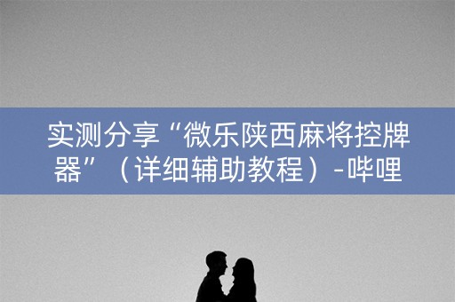 实测分享“微乐陕西麻将控牌器”（详细辅助教程）-哔哩哔哩