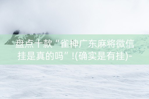盘点十款“雀神广东麻将微信挂是真的吗”!(确实是有挂)-知乎