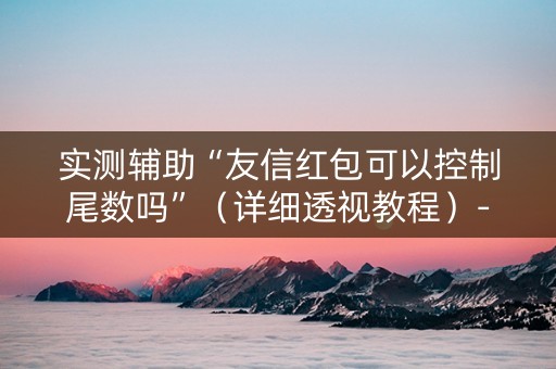 实测辅助“友信红包可以控制尾数吗”（详细透视教程）-哔哩哔哩