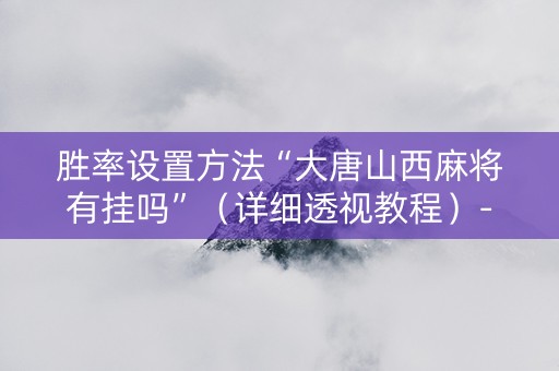 胜率设置方法“大唐山西麻将有挂吗”（详细透视教程）-哔哩哔哩