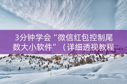 3分钟学会“微信红包控制尾数大小软件”（详细透视教程）-哔哩哔哩