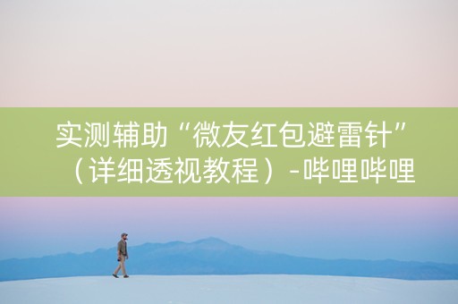 实测辅助“微友红包避雷针”（详细透视教程）-哔哩哔哩