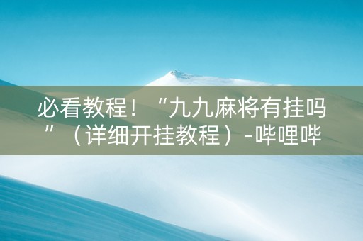 必看教程！“九九麻将有挂吗”（详细开挂教程）-哔哩哔哩