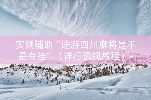 实测辅助“途游四川麻将是不是有挂”（详细透视教程）-哔哩哔哩