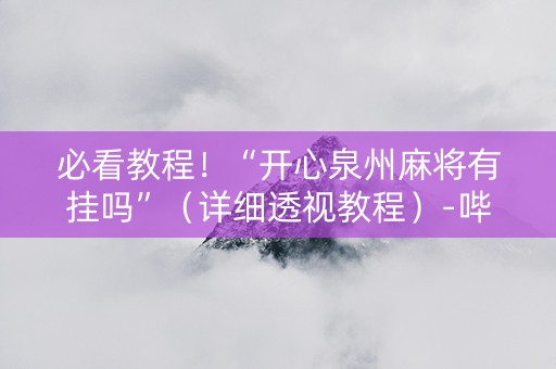 必看教程！“开心泉州麻将有挂吗”（详细透视教程）-哔哩哔哩