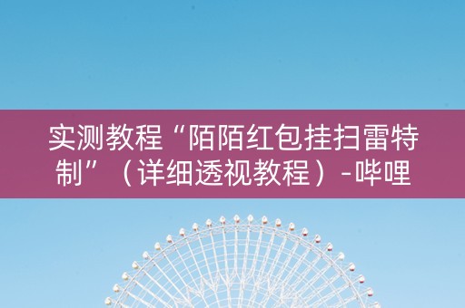实测教程“陌陌红包挂扫雷特制”（详细透视教程）-哔哩哔哩