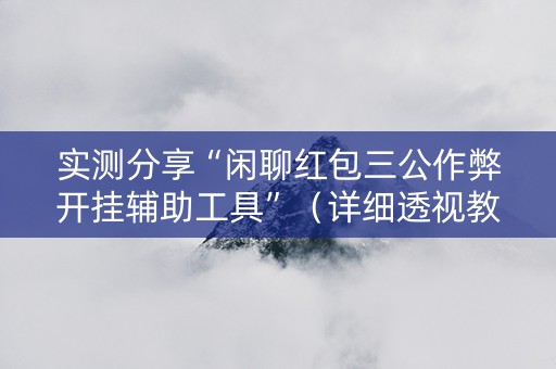实测分享“闲聊红包三公作弊开挂辅助工具”（详细透视教程）-哔哩哔哩