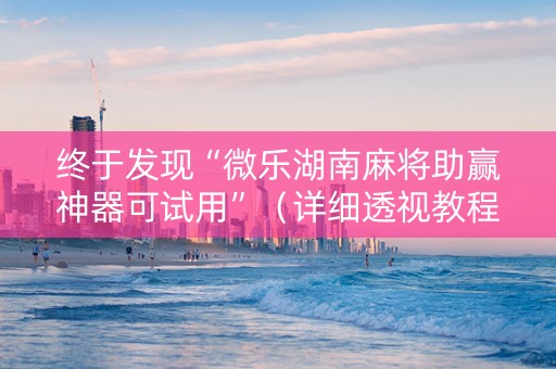 终于发现“微乐湖南麻将助赢神器可试用”（详细透视教程）-哔哩哔哩