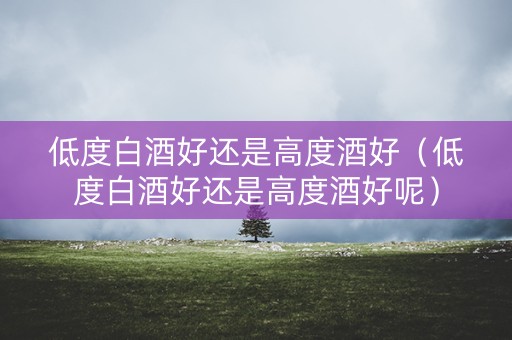 低度白酒好还是高度酒好（低度白酒好还是高度酒好呢）