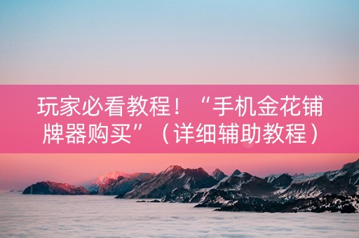 玩家必看教程！“手机金花铺牌器购买”（详细辅助教程）-哔哩哔哩