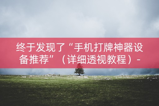 终于发现了“手机打牌神器设备推荐”（详细透视教程）-哔哩哔哩