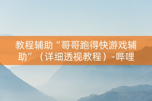 教程辅助“哥哥跑得快游戏辅助”（详细透视教程）-哔哩哔哩