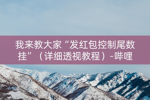 我来教大家“发红包控制尾数挂”（详细透视教程）-哔哩哔哩