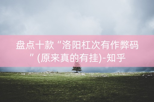 盘点十款“洛阳杠次有作弊码”(原来真的有挂)-知乎