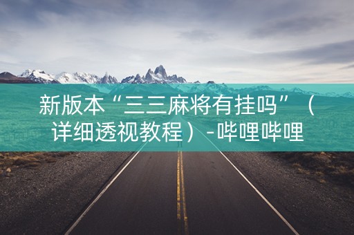 新版本“三三麻将有挂吗”（详细透视教程）-哔哩哔哩