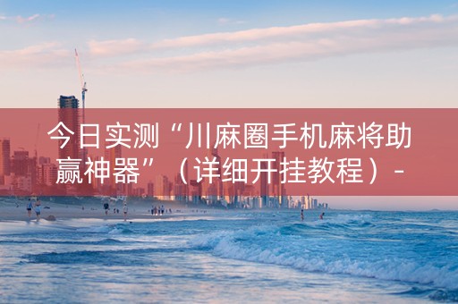 今日实测“川麻圈手机麻将助赢神器”（详细开挂教程）-哔哩哔哩