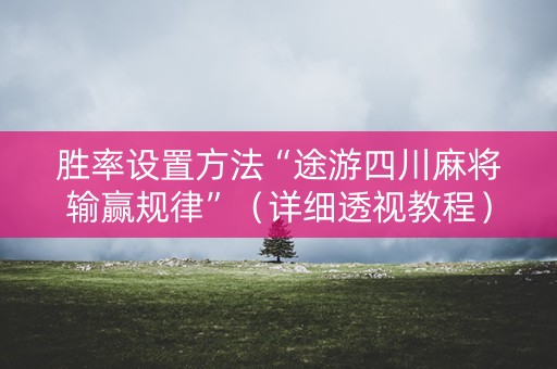 胜率设置方法“途游四川麻将输赢规律”（详细透视教程）-哔哩哔哩