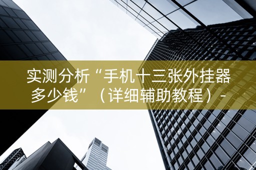实测分析“手机十三张外挂器多少钱”（详细辅助教程）-哔哩哔哩