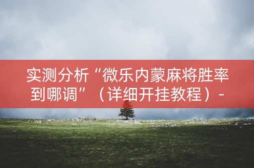 实测分析“微乐内蒙麻将胜率到哪调”（详细开挂教程）-哔哩哔哩