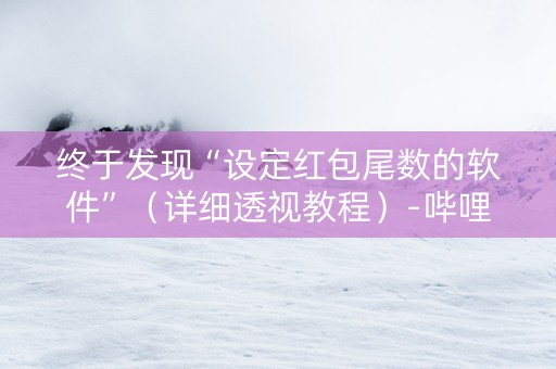 终于发现“设定红包尾数的软件”（详细透视教程）-哔哩哔哩