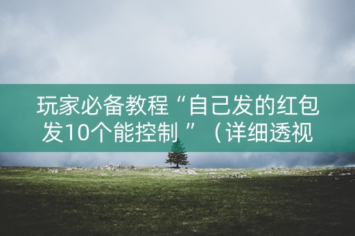 玩家必备教程“自己发的红包发10个能控制 ”（详细透视教程）-哔哩哔哩