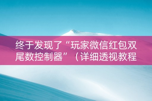 终于发现了“玩家微信红包双尾数控制器”（详细透视教程）-哔哩哔哩