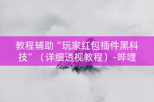 教程辅助“玩家红包插件黑科技”（详细透视教程）-哔哩哔哩