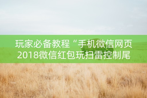 玩家必备教程“手机微信网页2018微信红包玩扫雷控制尾 数开挂软件要多少”（详细透视教程）-哔哩哔哩