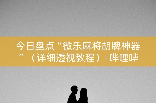 今日盘点“微乐麻将胡牌神器”（详细透视教程）-哔哩哔哩