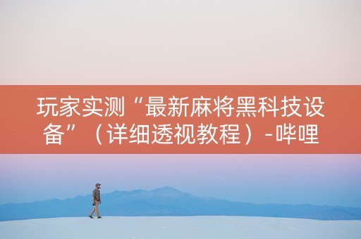玩家实测“最新麻将黑科技设备”（详细透视教程）-哔哩哔哩