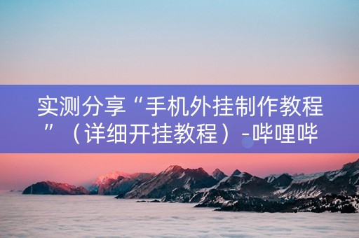 实测分享“手机外挂制作教程”（详细开挂教程）-哔哩哔哩