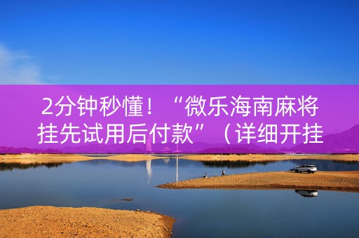 2分钟秒懂！“微乐海南麻将挂先试用后付款”（详细开挂教程）-哔哩哔哩