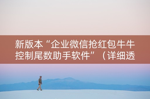 新版本“企业微信抢红包牛牛控制尾数助手软件”（详细透视教程）-哔哩哔哩